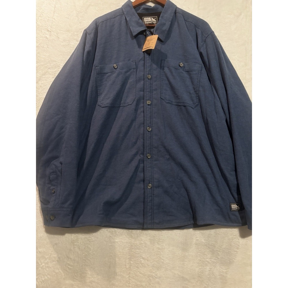 NWT Eddie Bauer XXL Men's‎ Mr LS Eddies Field Fleece Dusk Blue Jacket Heavy Warm